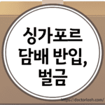 싱가포르 담배 반입 신고 방법, 싱가포르 담배 관세 및 벌금, 그리고 싱가포르 흡연구역